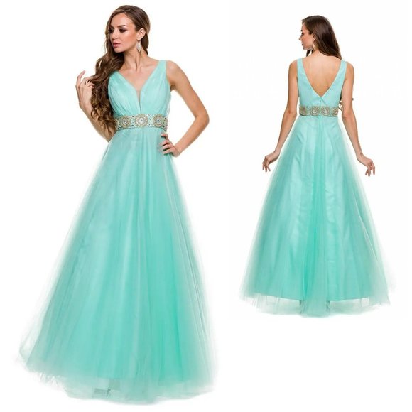 NWT Nox Anabel Embellished Greek style Evening Prom Wedding Puffy Skirt Gown S - Picture 1 of 7